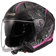 LS2 Helmets 오픈 페이스 인피니티 II 헬멧 스페셜 매트 샌드 3XL, X-Small, 연꽃 매트 블랙/핑크