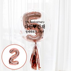 e베이비랜드 [제작] DIY 숫자 레터링풍선세트 _ 자유문구 커스텀스티커 파티풍선 생일풍선 셀프촬영, 3) ♥BS37♥ 숫자풍선 로즈골드_2