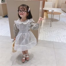 미소파파 여아 봄 플라워 오간자 아이프릴 끈원피스2종셋