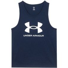 언더아머 민소매 나시티 UA SportStyle Logo Tank 네이비-화이트 로고