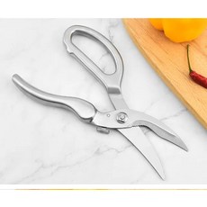 주방가위 주방 칼 가위 다기능 강력한 닭 뼈 오리 생선 고기 스테인레스 스틸 깨끗한 요리, [01] Silver, 1개