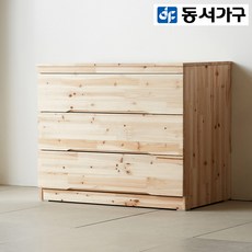 동서가구 삼나무 원목 3단 서랍장 DF912071-2, 내추럴