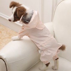 키밍 애견 강아지 우비 비옷 반려 동물 고양이 냥이우비 멍멍이 개비옷, 베이지_XL, 1개