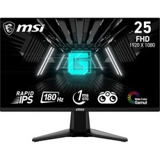 MSI G255F 25인치 1920 x 1080(FHD) 컴퓨터 모니터 180Hz 어댑티브 싱크 HDMI 디스플레이포트 VESA 마운트 가능 틸트 조절 스피커 1ms 블랙