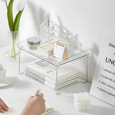 JUNBI折疊式壓克力透明層架展示架, 1個, 透明