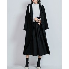 겨울 가을 마린넥 플리츠 머메이드 하프기장 트렌치코트 여성 503