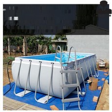  야외수영장 야외 간이풀장 대형 거치대 초대형 에어 가정용 마당 풀장, 4.88+2.44+1.22m 유럽 게이지 