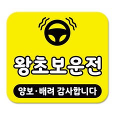 라쿤마켓 차량용 스티커 총27종 초보운전 아이가 타고 있어요 임산부가 타고있어요 강아지가 타고있어요 어르신운전중 혈액형 장애인 도로주행 연수용 탈부착 반사 자석, 1개, 02_왕초보운전