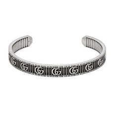 구찌 GUCCI YBA551903001 더블G 디테일 실버팔찌