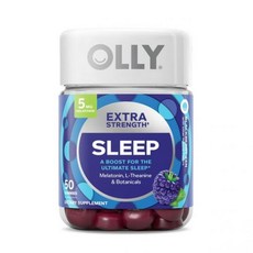 OLLY 엑스트라 스트렝스 젤리 5mg 슬립 L 테아닌 레몬밤 블랙베리 50Ct, 50개