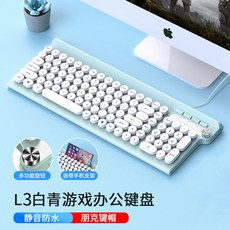 무소음 가성비 조용한 사무용 사무실 무음 키보드, [유선 업그레이드 버전] 화이트, 한개옵션1, 한개옵션2
