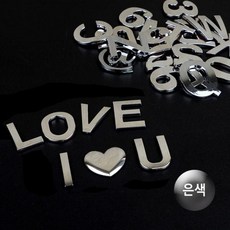 DHC0967761P 입체 이니셜문자 은색 특수문자이니셜 차량꾸미기, F