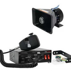 렉카사이렌 미니큐브 싸이렌 차량용 앰프 경적 스피커 마이크, 1개, 12V 200W 호스트+블랙 단일 스피커