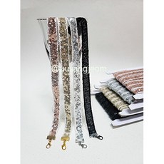 마스크스트랩만들기 DIY 완성키트 스팽글 테이프 4컬러 13mm집게고리포함, 로즈골드