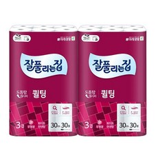 미래생활 잘풀리는집 더 도톰한 화장지 퀼팅 3겹 30롤 30M, 30개입, 2개