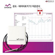 대동상사 에펜토 데이터로거 온도센서 T2 저온 -200 ~ 200℃ 블루투스 PT100센서 저온창고 온도관리, 1개
