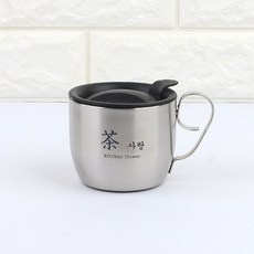 Kitchen flower 차 사랑 스텐 머그컵, 1개, 0.25L