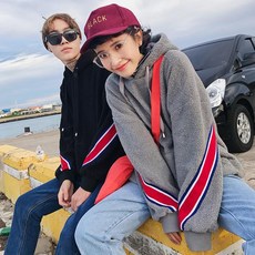 뽀글이 후리스 집업 커플 뽀글이 후드티 스웨터 겨울용 오버핏 블랙 그레이 대학생 데일리 패션