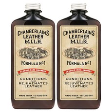 Chamberlains Leather Milk Conditioner 체임벌린 밀크 가죽 컨디셔너 355ml 2팩 패드 포함, 2개, 1개