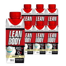 [Leanbody]린바디 라브라다 프로틴 단백질 쉐이크 바닐라 250ml 한국공식총판 정식수입 건강기능식품 맛있는 단백질 보충제 ZERO SUGAR 북미대표 헬스장 1위, 6팩