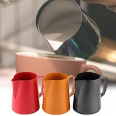 거품 우유 커피 스팀피쳐1000 스팀피처 400ml 포트 에스 컵 스테인레스, 주황색, 1개