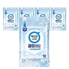 깨끗한나라 페퍼민트 쿨링 휴대용 데오티슈 10p, 66g, 5개