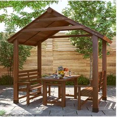 정자 원두막 파고라 방갈로 정원 조립식, 3m x 1.3m 격자 (옆면격자 포함)브라운