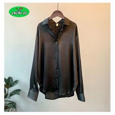 SHENGBO샤틴 블라우스 세련된 오피스 새틴 격식 모임룩+QDR124