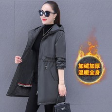 여성 하프기장 겨울 가을 와이드 루즈핏 기모 융 카고 캐쥬얼 파카 패딩 웰론