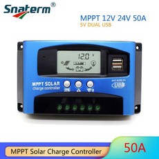 태양광 충전 컨트롤러 MPPT 30A 40A 50A 60A 100A 12V/24V 전지 패널 배터리 레귤레이터 듀얼 USB 5V2A 가, 1개, 3) 50A 12V 24VAUTO
