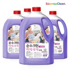 순수크린 라벤더 실내건조 고농축 드럼일반겸용 액체세제2.5L, 4개, 2.5L