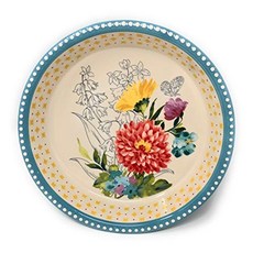 더 파이오니어 우먼 Blooming Bouquet Pie Dish-Stoneware 일상 및 휴일 베이킹을 위한 9인치 파이 팬 Pioneer Woman