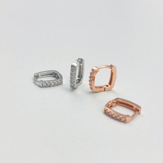 실버사각링귀걸이