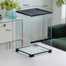 극태왕사슴벌레 키우기 왕 단치넓적 톱 강 사슴벌레 투명 아크릴 파충류 사육장 집, 12 (30*30*45cm)