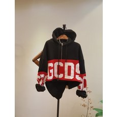 모노타임 GCDS 레터링 배색 기모 후드 티셔츠
