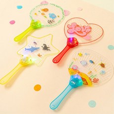 응원용 LED 투명 부채 파티소품 수업용 만들기재료 DIY 꾸미기부채 부채재료 꾸미기, 1개, 일반