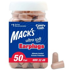 Mack's 맥스 이어플러그 귀마개 울트라소프트 폼타입 50쌍 소음방지, 1개