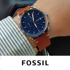 [정품]국내 당일발송 FOSSIL FS5401 파슬시계 쿼츠 크로노그래프 남성가죽시계 정장시계 가죽시계 시계선물