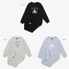 노스페이스키즈 트레이닝복 상하복 NM5MQ60 키즈 익스플로어 스웻 셋업 KS EXPLORE SWEAT SET UP 가볍고 활동적인