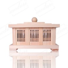 편백나무 가습기통 자연기화식 증발식 가습기 한옥 격자 모양 27.5x20cm-별도 편백나무칩, 1