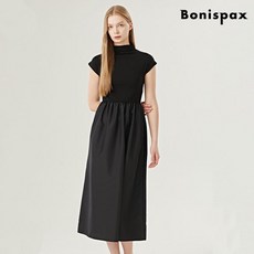 (백화점 상품) 보니스팍스 데일리 반하이넥 심플 반팔 여성 롱 원피스 (XO2OW0백퍼센트2L0) 백퍼센트954930