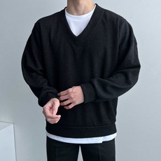 VNM. 오버핏 브이넥 니트 맨투맨