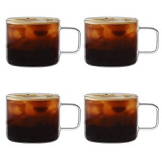 카페 내열 유리 머그컵 네스프레소 버츄오 유리컵, 4개, 투명
