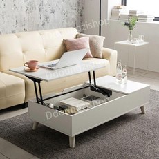 테이블 높은 높이조절 리프팅 식탁 거실, E. 1 m 커피 브라운