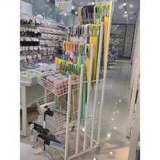 선반 진열대 편의점 마트 우산진열장 매장용 업소 용품 판매용 문구 빗물 건조기 철제, 01.화이트55x35x146cm