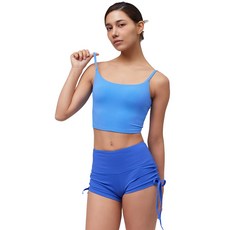 뮤즈마인 - 아르테 스트랩 브라탑 요가 필라테스 폴웨어 의상 폴댄스복 폴키니 운동복 상의 바프 바디프로필용 캡내장 크롭티 헬스 S 블랙 상품 이미지