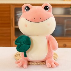 개구리 인형베개 필리리 개굴개굴 연꽃 애착인형 인형선물 조카 선물, 50cm, 라이트 핑크