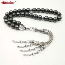 남자의 tasbih 자연적인 돌 적철광 금속 술 싼 가격과 좋은 품질기도 구슬 33 66 99 구슬 이슬람교 돌 묵주, 33 beads, 8mm