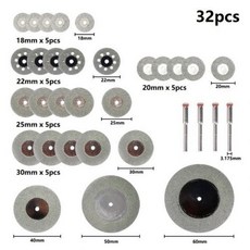 [해외] XCAN 다이아몬드 커팅 디스크 32pcs 미니 원형 톱 블레이드 세트 다이아몬드 그라인딩 휠 Dremel 로타리 도구, 32pcs Set