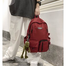 여성 레드 체크백팩